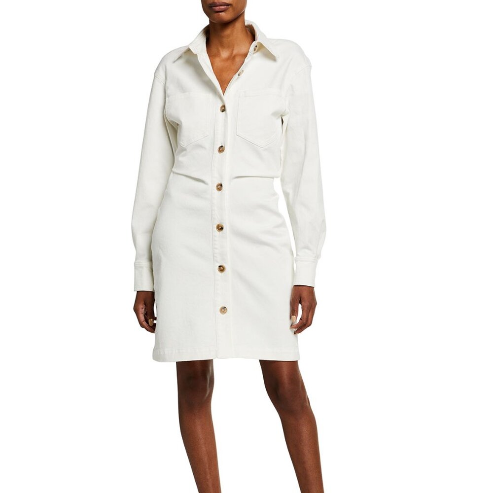 BNWT SS21 NANUSHKA DAISY DRAPED WAIST LONG SHIRT DRESS S